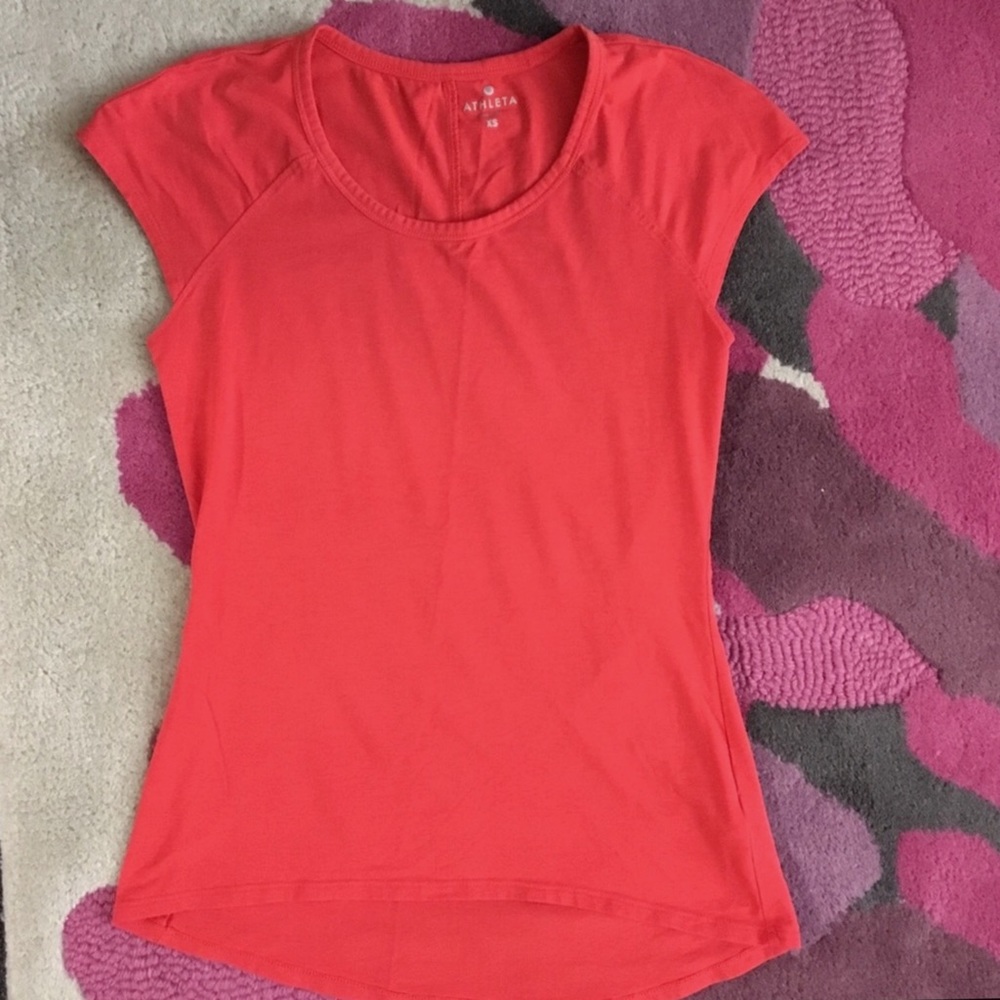 Athleta T-Shirt, Women’s XS, Bright Coral. VGUC - Picture 2 of 7